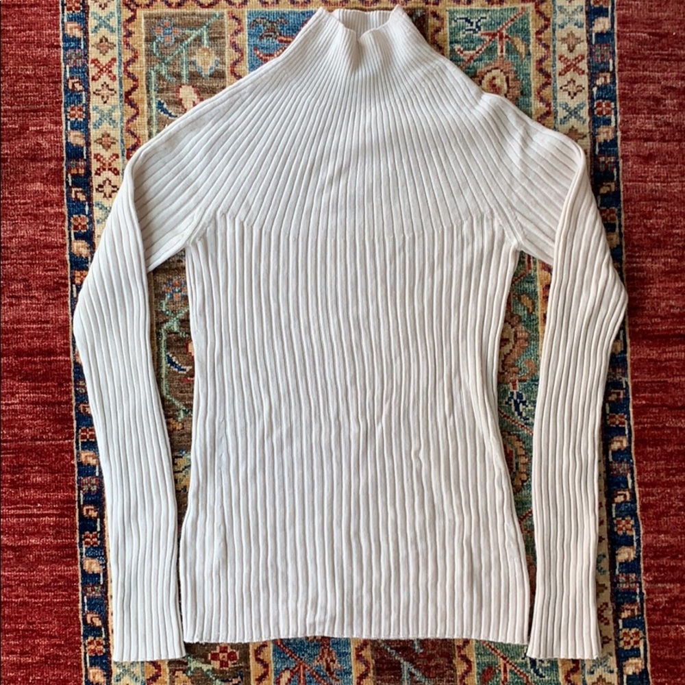 Uniqlo U 3D Ribbed Mock Neck Long Sleeve Sweater